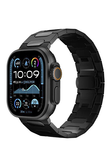 Titanova Siyah Apple Watch Uyumlu Titanyum Akıllı Saat Kordon