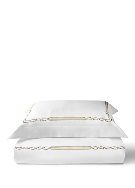 Legame Wheat Embroidered Cotton Satin Double Duvet Cover Set 200 x 220 cm