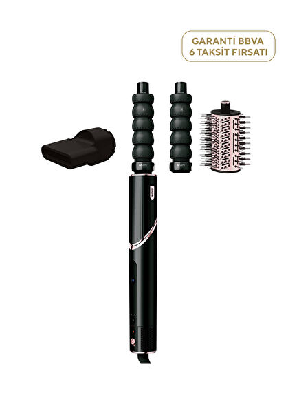 FlexStyle 3-in-1 Black Rose Gold Hair Dryer Styling System