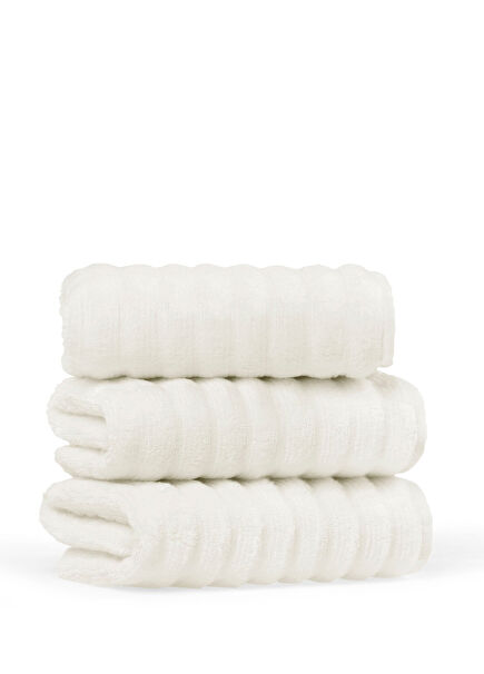 Key West Fibrosoft® Ivory Pamuklu Tekli Yüz Havlusu 50 x 90 cm