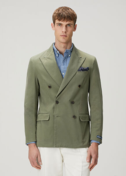 Khaki Double-Breasted Jacket