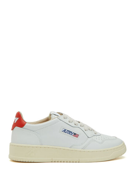 Kırmızı Beyaz Kadın Deri Sneaker