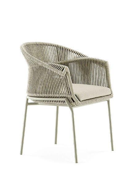 Sand Color Aluminum Dining Table Chair