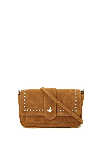 Tan Women's Suede Crossbody Bag