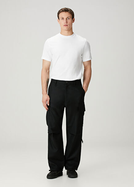 Black Wool Cargo Pants