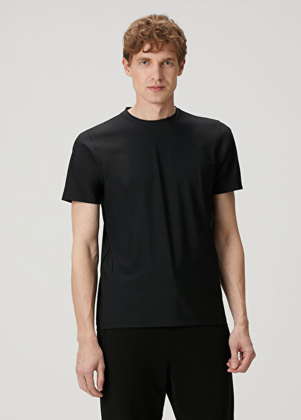 Black Logo Embroidered T-Shirt