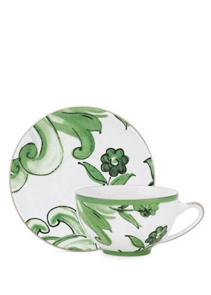 Baskılı Porselen Çay Fincanı