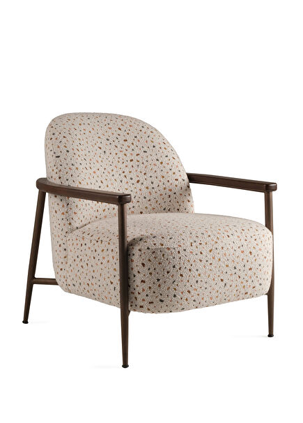 Meder Terrazzo Desenli Kahverengi Metal Berjer