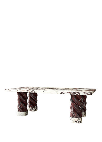 Primavera Bordo Mermer Yemek Masası
