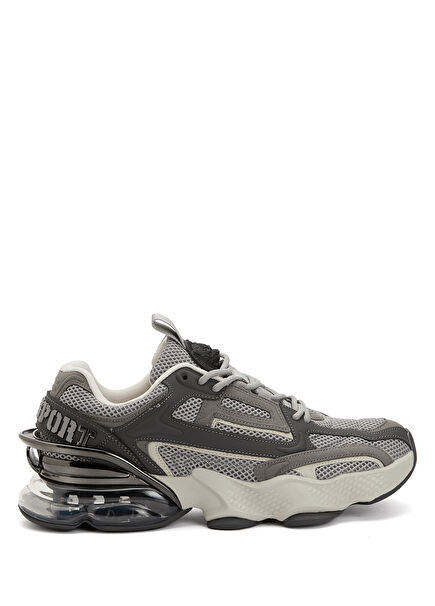 Grey Mesh Textured Men's Sneakers
