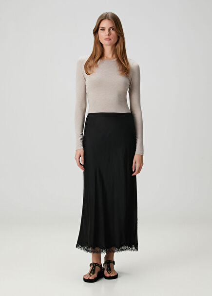 Stassie Siyah Maksi Etek