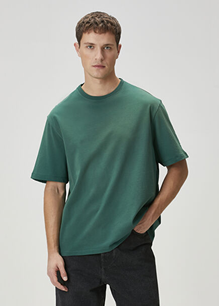 Green Logo Embroidered T-Shirt