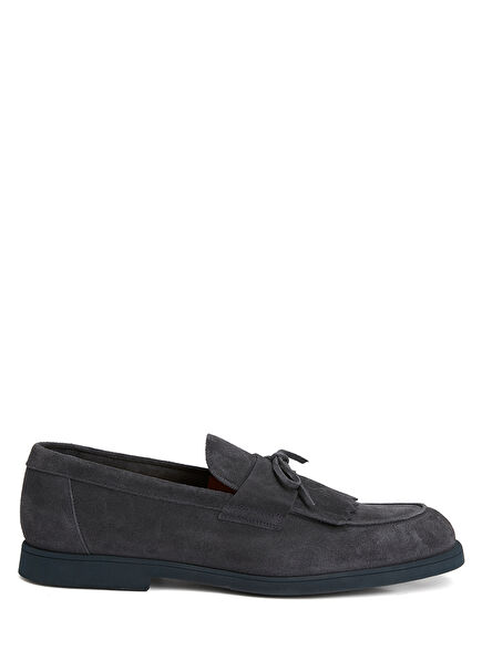 Navy Blue Men's Suede Loafer