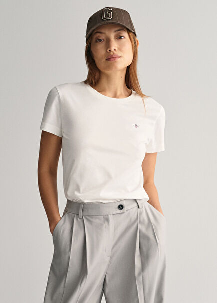 Women's White Regular Fit Crew Neck T-shirt