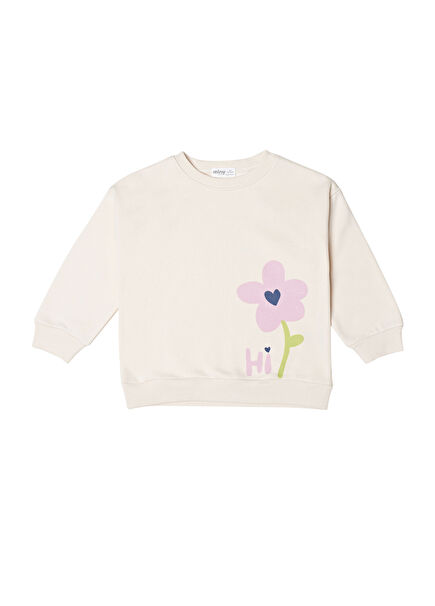 Floral Patterned Girls' Sweatshirt