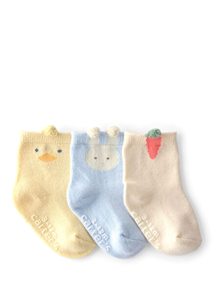 Multicolor 3-Pack Unisex Baby Socks