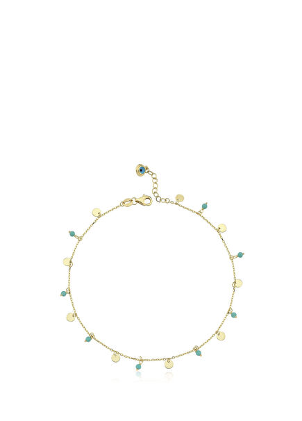 Firuze Pul 14 Ayar Altın Kadın Halhal