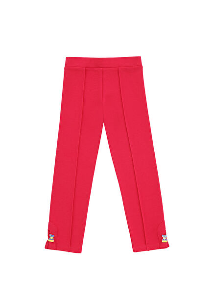 Fuşya Paça Detaylı Kız Çocuk Tayt