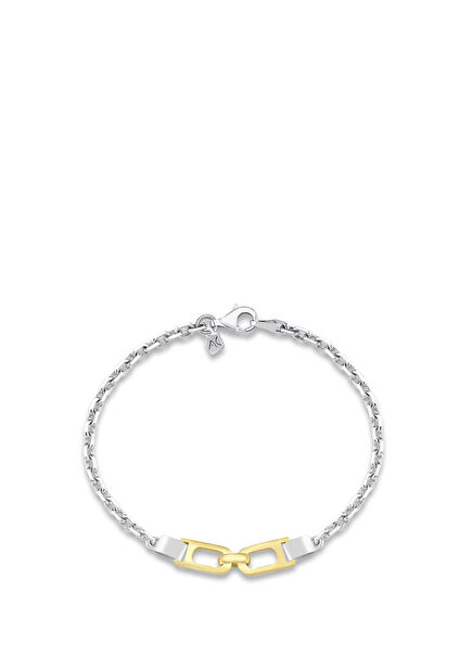 Clamp 14K Gold & 925K Sterling Silver Men's Bracelet