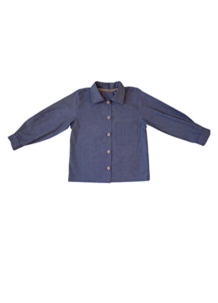 Dylan Navy Blue Embroidered Abstract Pattern Boys' Denim Jacket