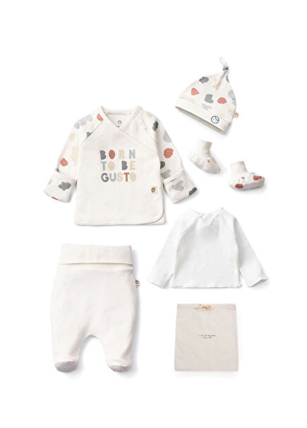 Animal Patterned Organic Cotton 6 Pcs Hospital Exit Set