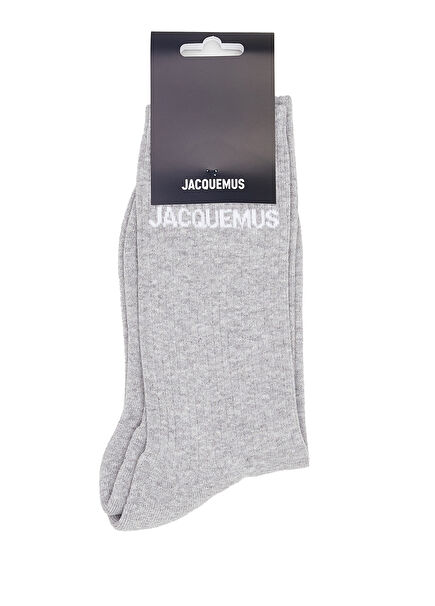 Grey Logo Jacquard Men's Socks