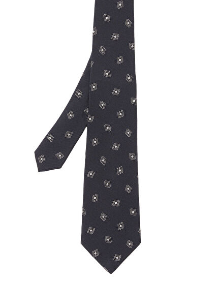 Black Patterned Silk Tie