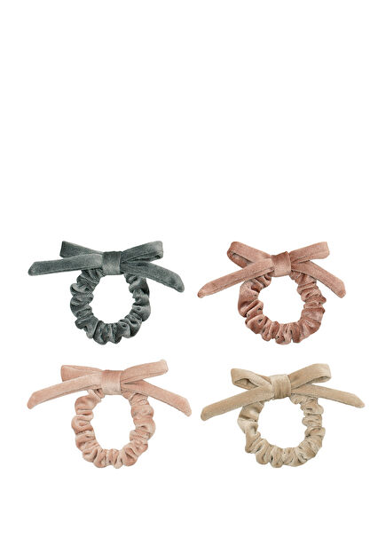 Sparkle Velvet Bow 4-Piece Girls' Rubber Buckle Set