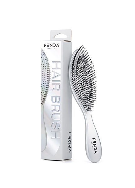 Professional Platinum White 4-Pin Narrow Head White Hair Brush