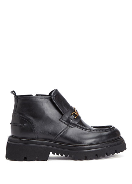 Black Women's Leather Ankle Boots