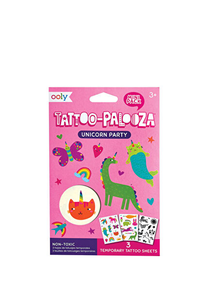 Unicorn Party Mini Tattoo Palooza Temporary Tattoo Set