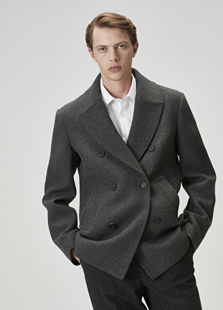 Khaki Double-Breasted Coat