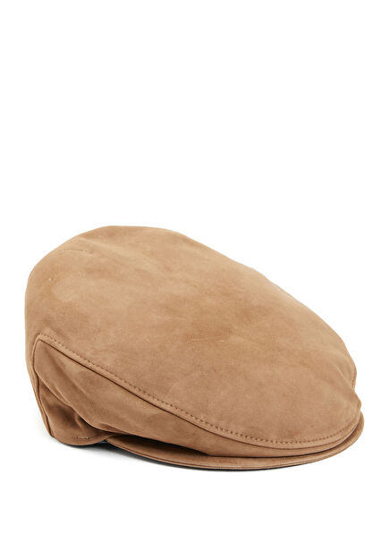 Khaki Men's Leather Hat