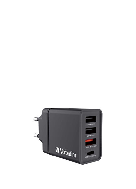 CHR-30EU1 30W WITH 1 X USB-C PD 20 W / 1 X USB-A® QC 3.0 / 2 X USB-A 10W BLACK (EU) USB Charger