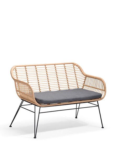 Echo Naturel Rattan Örgü İkili Bahçe Kanepesi