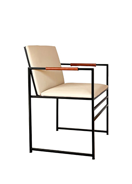 Larin Beige Leather Chair