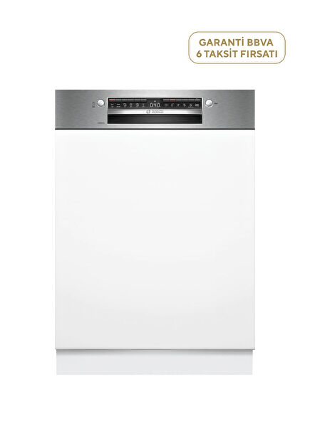 SMI4IMS62T Serie 6 Inox Semi-Built-in Dishwasher