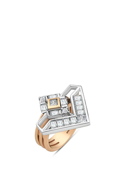 Love My Baget Pırlanta Kadın Altın Yüzük