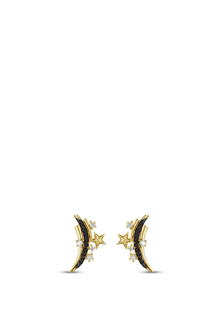 Midnight Whispers 8K Gold Women's Diamond Earrings
