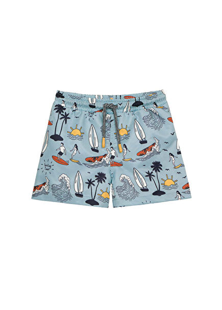 Surfing Time Dokuma Erkek Çocuk Deniz Şortu