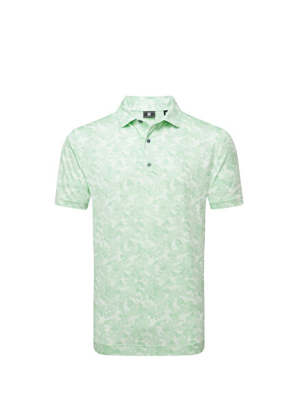 Pop Camo Lisle Yeşil Kısa Kollu Erkek Golf T-Shirt 