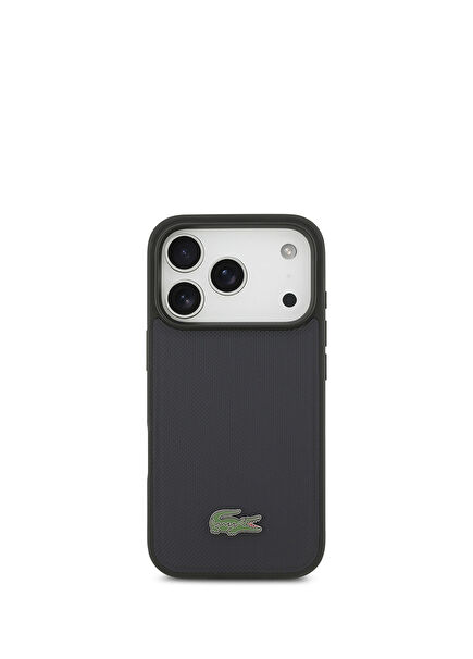 iPhone 17 Pro Pike Desenli Metal Logolu Kartlıklı Magsafe Uyumlu Telefon Kılıfı