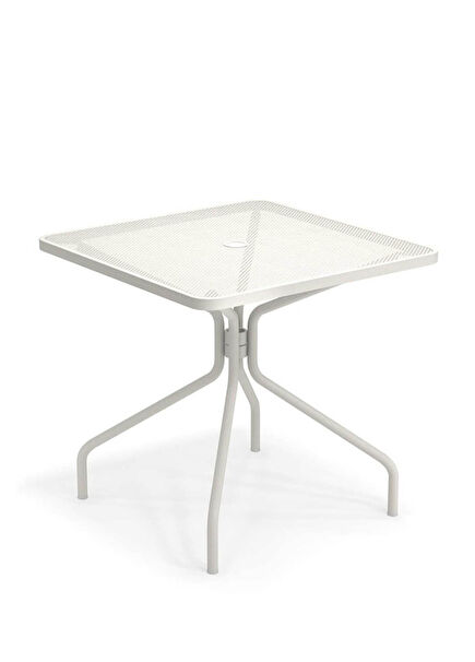 Cambi Glossy Beyaz Kare Çelik Masa