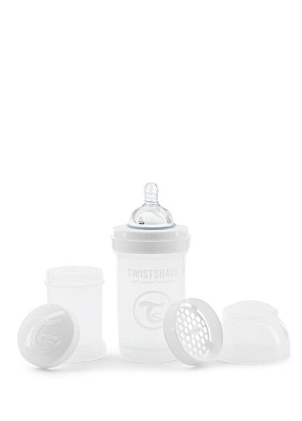 Anti-Kolik Beyaz PP Silikon 0+ Ay Bebek Biberonu 180 ml