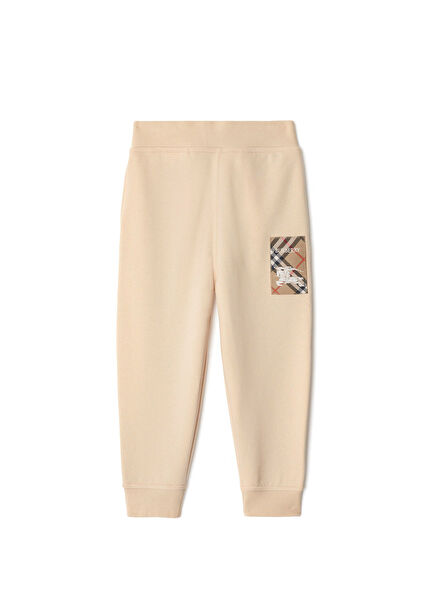Jackson Label Cotton Jogging Cream Unisex Kids Sweatpants