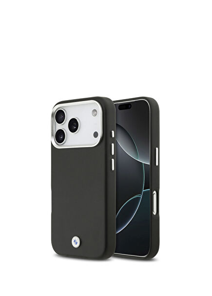 iPhone 17 Pro Magsafe Compatible Leather Phone Case with Metal Logo