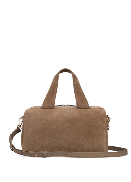 Lea Beige Suede Women's Shoulder Bag