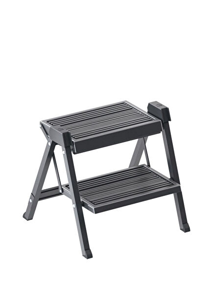 Stepfix Anthracite Steel 2-Step Stool Ladder