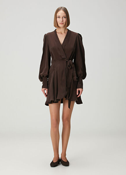 Romy Kahverengi Mini Elbise
