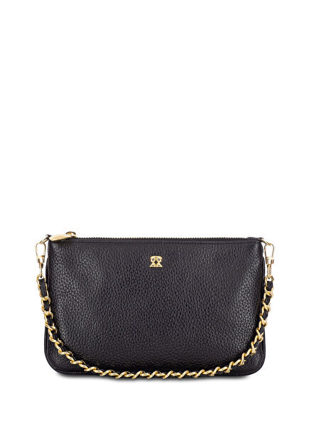 Kaia Siyah Kadın Deri Omuz Çantası